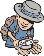 boy with compass